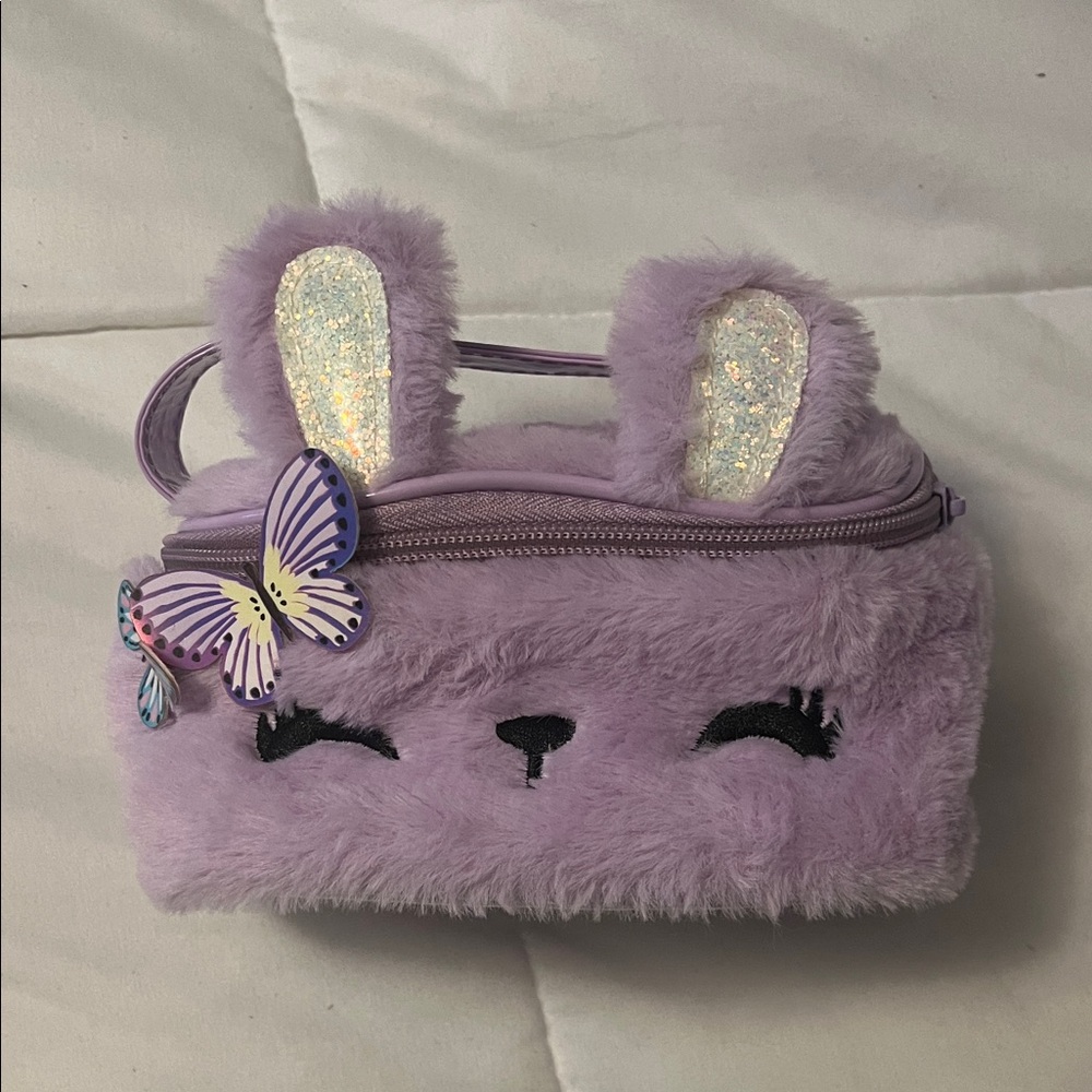 Purple Bunny Kids Plush Pouch